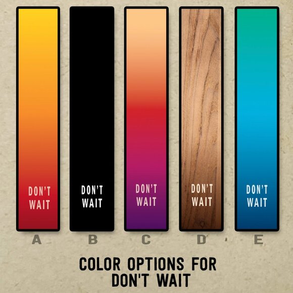 Don't Wait Wood Vertical Pendant Necklace - Picture 2 of 10